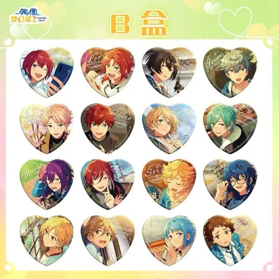 【在庫品】【10周年お祝いセール第二弾】【偶像梦幻祭】中国 心光印彩 ハート缶バッジ